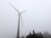 Wind turbine in the fog